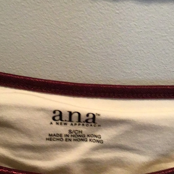 a.n.a. Brown/White Striped Tank Top Small Adjustable Straps Built in Bra - Picture 3 of 3